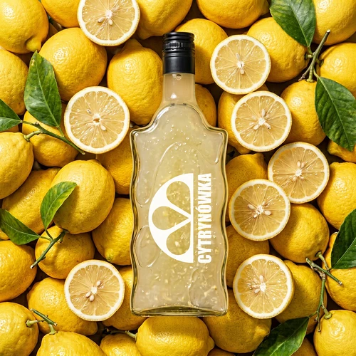 Bottiglia Klasztorna 500 ml con tappo a vite e stampa “Cytrynówka” modello 2 - 6