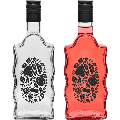 Bottiglia Klasztorna 500 ml con tappo a vite e stampa “Frutti” modello 1 - 3