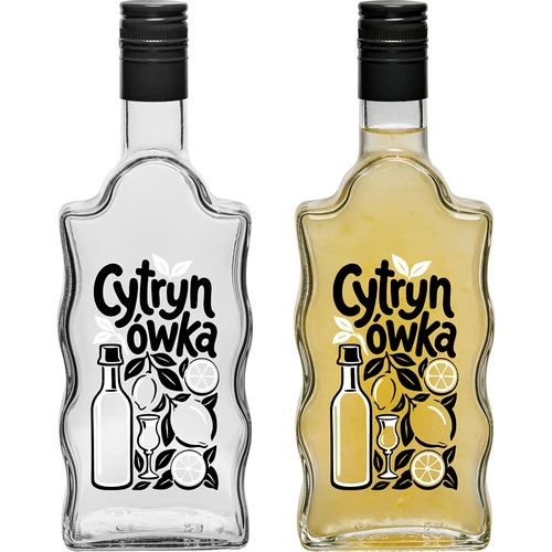 Bottiglia Klasztorna 500 ml con tappo e stampa “Cytrynówka” variante 1 - 3