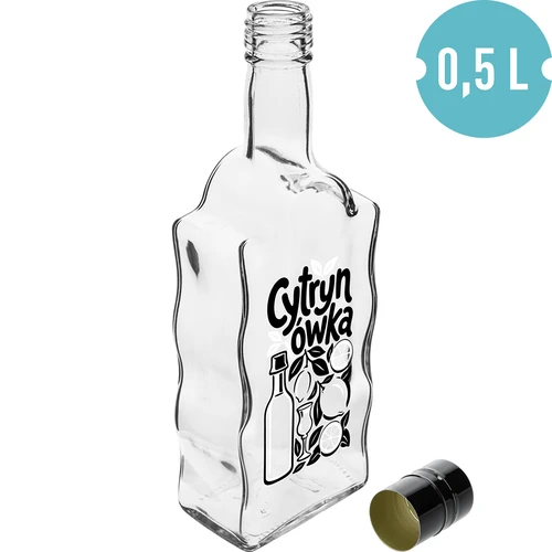 Bottiglia Klasztorna 500 ml con tappo e stampa “Cytrynówka” variante 1 - 2