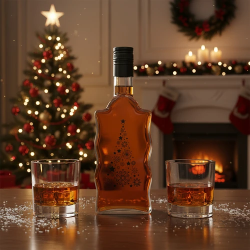 Bottiglia Klasztorna 500 ml con tappo, stampa "Albero di Natale", 1 pz. - 6