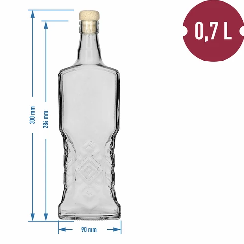 Bottiglia Kredensowa 700ml con tappo - 5