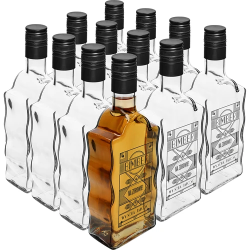 Bottiglia Monastica 0,5 L, con tappo e stampa Grappa - 5