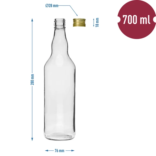Bottiglia «Monopol» 700 ml con tappo a vite - 4 pz. - 6