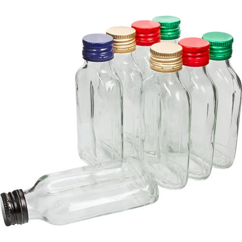Bottiglia per liquori fiaschetta 100 ml + tappo 8 pz.  - 1 