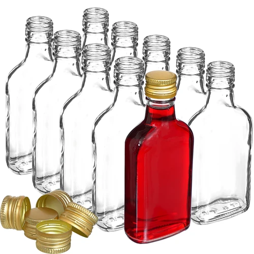 Bottiglia per liquori fiaschetta con tappo a vite 200 ml 10 pezzi - 2