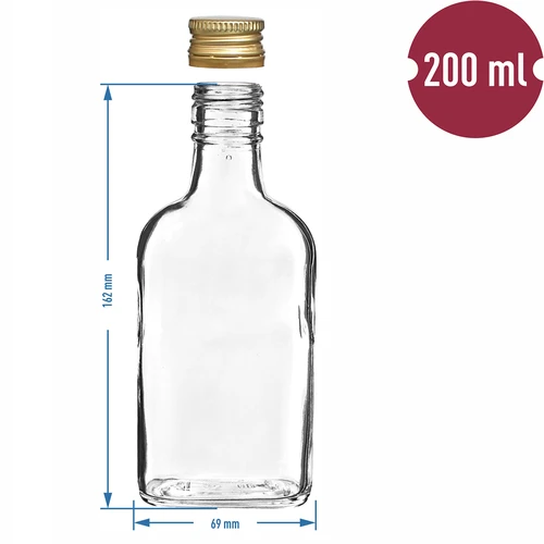 Bottiglia per liquori fiaschetta con tappo a vite 200 ml 10 pezzi - 6