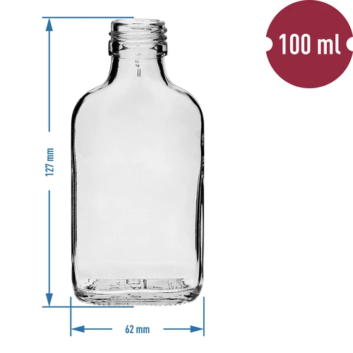 Bottiglia per liquori tipo fiaschetta 100 ml 10 pezzi - 4