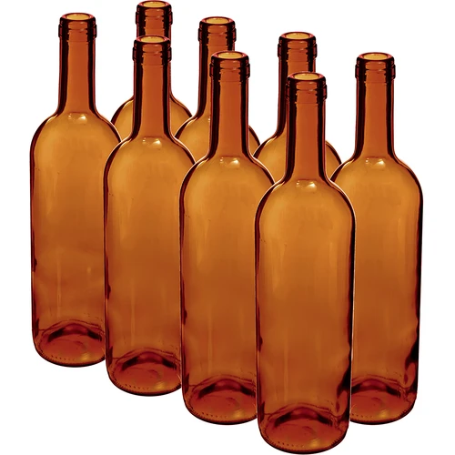 Bottiglia per vino 0,75 L marrone - confezione da 8 pezzi  - 1 
