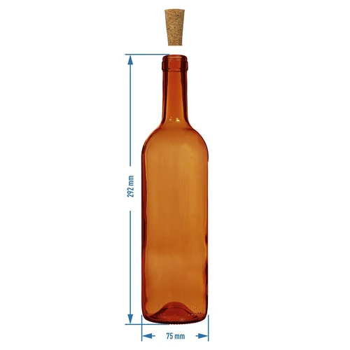 Bottiglia per vino 0,75 L marrone - confezione da 8 pezzi - 6