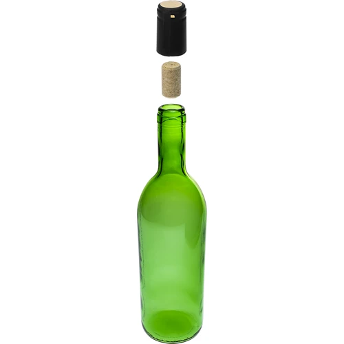 Bottiglia per vino 0,75L con tappi e capsule - 12 pz. - 5