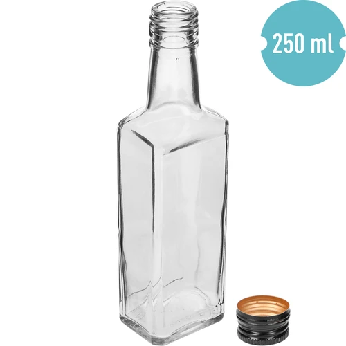 Bottiglia Receptura 250 ml, con tappo nero, 1 pz. - 2
