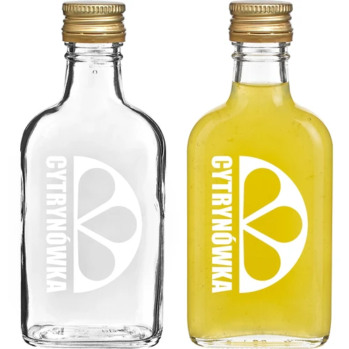 Bottiglia tipo fiaschetta 200 ml con tappo a vite e stampa "Cytrynówka" – design 2 - 2