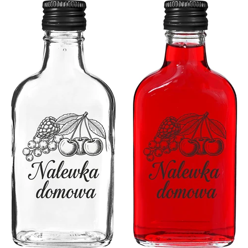 Fiaschetta 200 ml con tappo a vite, stampa "Nalewka domowa", 1 pz.
