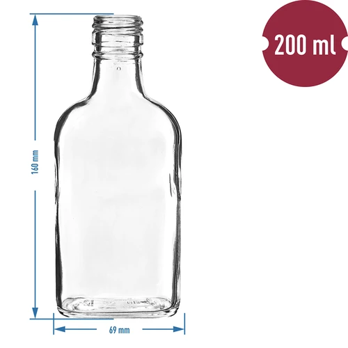 Bottiglia tipo fiaschetta per liquori 200 ml - 10 pezzi - 4