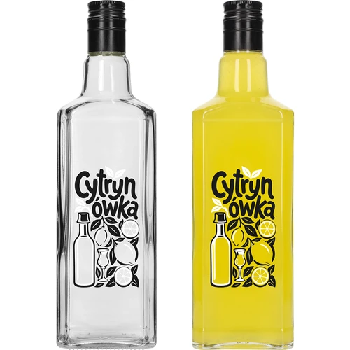Bottiglia Tynktura 500 ml con stampa “Cytrynówka” e tappo a vite - 3