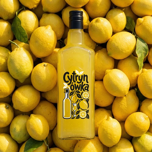 Bottiglia Tynktura 500 ml con stampa “Cytrynówka” e tappo a vite - 6