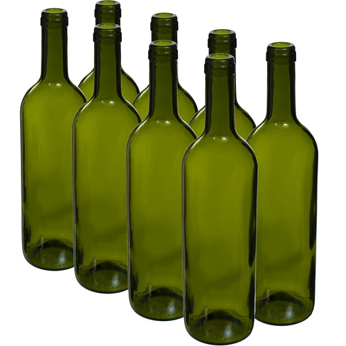 Bottiglia verde oliva per vino 0,75 L - confezione da 8 pezzi  - 1 