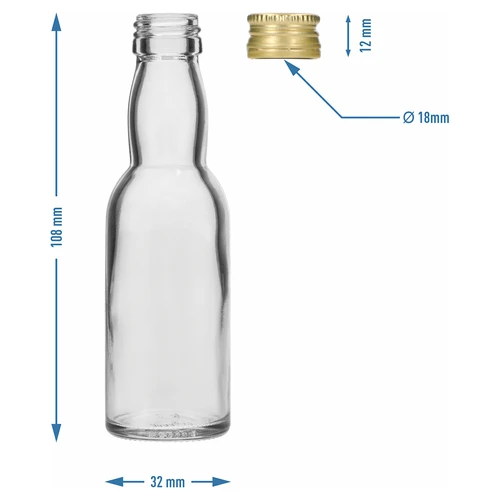 Bottiglietta “Maluch” con tappo dorato, 40 ml, 10 pz. - 8