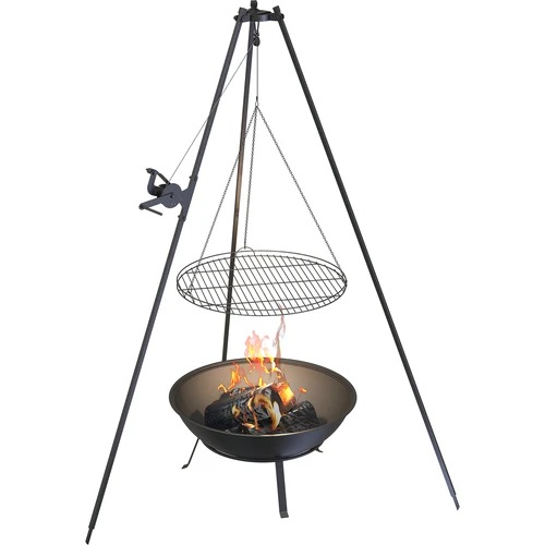 Braciere da giardino con griglia, Ø55 cm, rotondo, a ciotola - 7