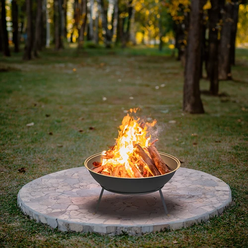 Braciere da giardino con griglia, Ø55 cm, rotondo, a ciotola - 9