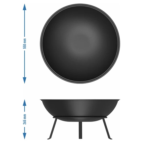 Braciere da giardino con griglia, Ø55 cm, rotondo, a ciotola - 8