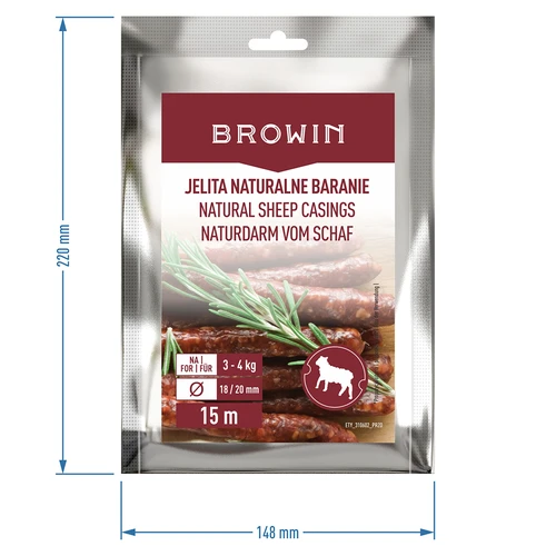 Budella naturali di pecora - calibro 18/20mm, 15m - 5