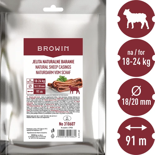 Budella naturali ovine calibro 18/20 mm, 91 m - 3