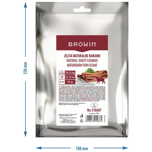 Budella naturali ovine calibro 18/20 mm, 91 m - 4