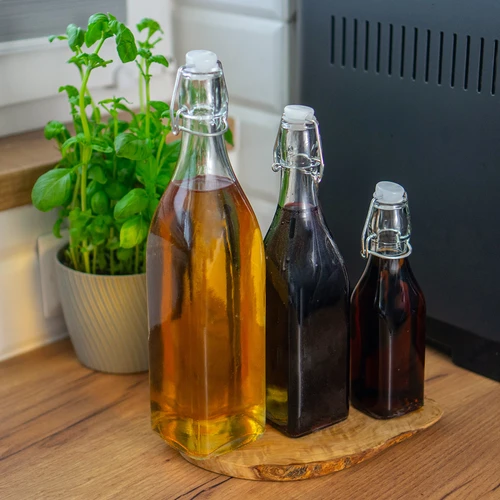 Butelka 1L z hermetycznym zamknięciem - kwadratowa - 4