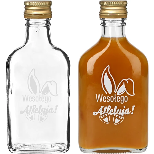 Butelka 200ml z zakrętką, nadruk USZY KRÓLIKA 6szt - 3