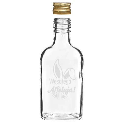 Butelka 200ml z zakrętką, nadruk USZY KRÓLIKA 6szt - 5