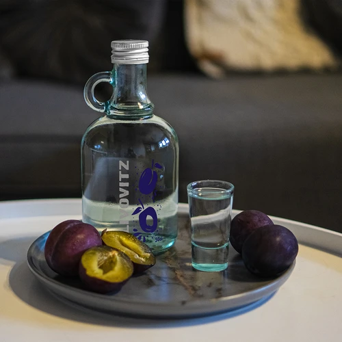 Butelka 500 ml z zakrętką i nadrukiem 2-kolorowym Slivovitz - 4 szt. - 8