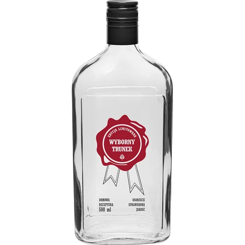 Butelka 500 ml z zakrętką, nadruk  „Wyborny Trunek", 1 szt.