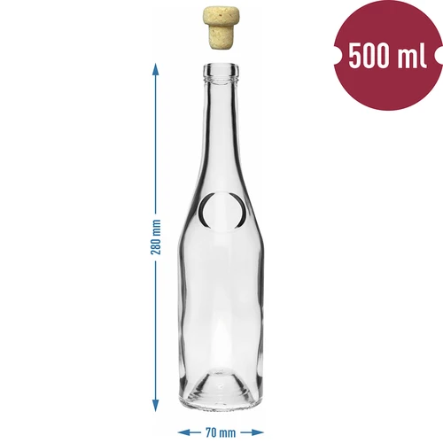 Butelka Herbowa 500 ml z korkiem-grzybkiem, 1 szt. - 6