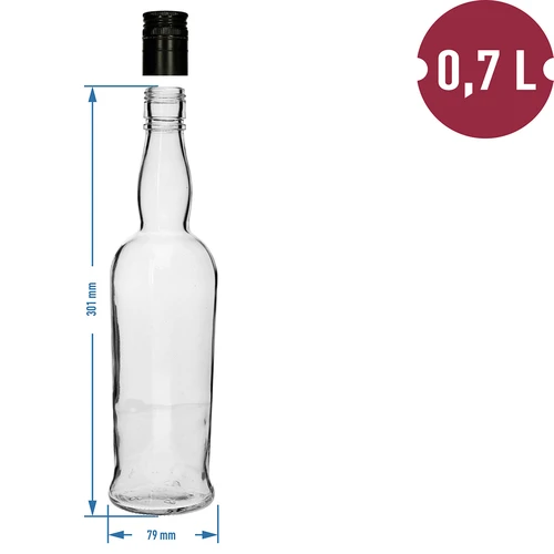 Butelka Kapitańska 700 ml z zakrętką -6szt - 5