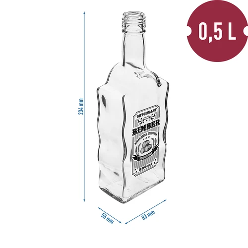 Butelka Klasztorna 500 ml z zakrętką, nadruk „Bimber", 1 szt. - 5