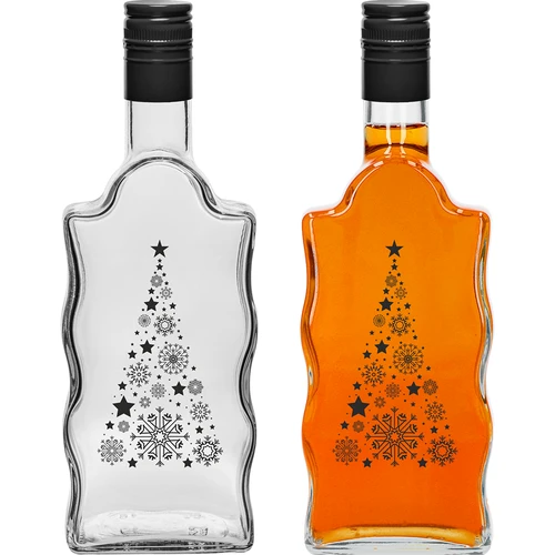 Butelka Klasztorna 500 ml z zakrętką, nadruk „Choinka", 1 szt. - 2