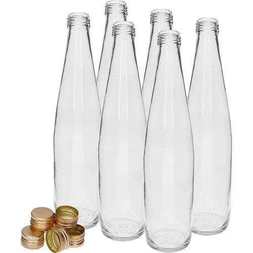 Butelka Klubowa 500 ml ze złotą zakrętką, zestaw 6 szt. - 2