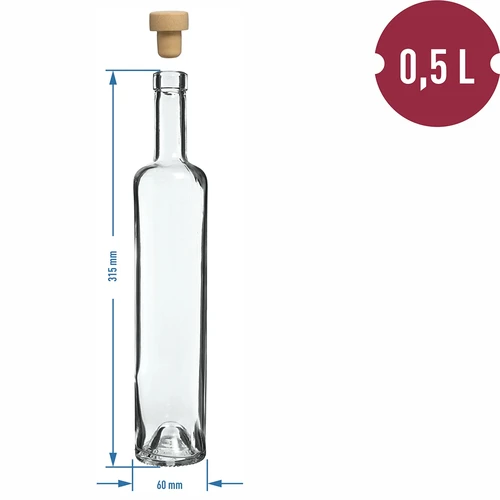 Butelka Marina 500 ml z korkiem, 1 szt. - 4