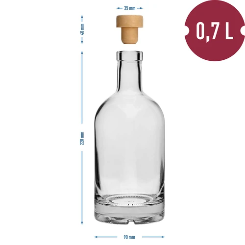Butelka Miss Barku biała z korkiem, 700ml - 6