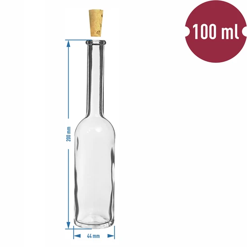 Butelka na nalewkę 100 ml 6 szt.+ 6 korków - 8