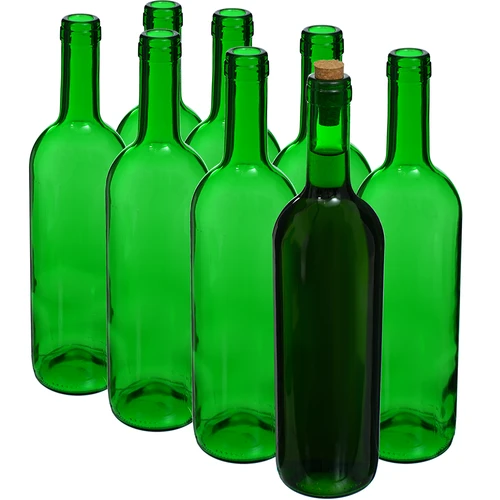 Butelka na wino 0,75 L zielona - zgrzewka 8 szt. - 2