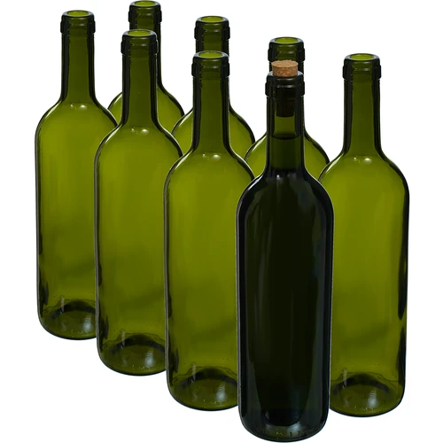 Butelka oliwkowa na wino 0,75 L - zgrzewka 8 szt. - 2