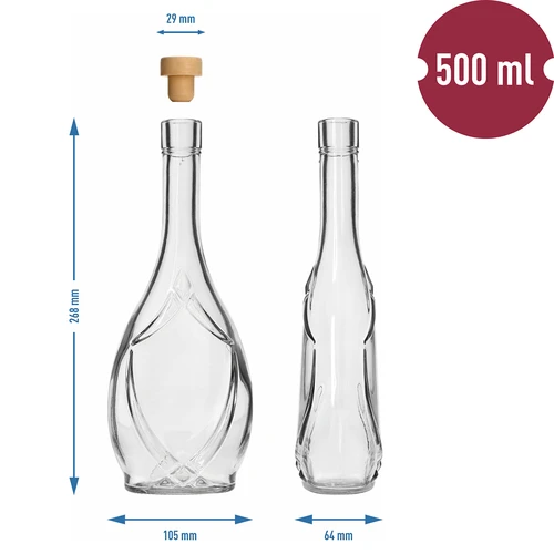 Butelka ozdobna ICONA 500 ml, z korkiem-grzybkiem, 1 szt. - 5