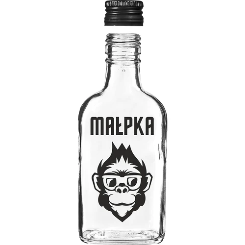 Butelka Piersiówka 200 ml z zakrętką, nadruk „Małpka”, 1 szt. - 3