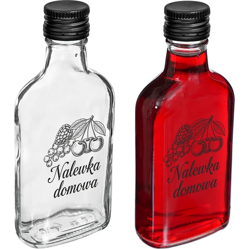Butelka Piersiówka 200 ml z zakrętką, nadruk „Nalewka domowa”, 1 szt. - 2