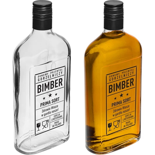 Butelka Piersiówka 500 ml z zakrętką, nadruk „Bimber PRL", 1 szt. - 4