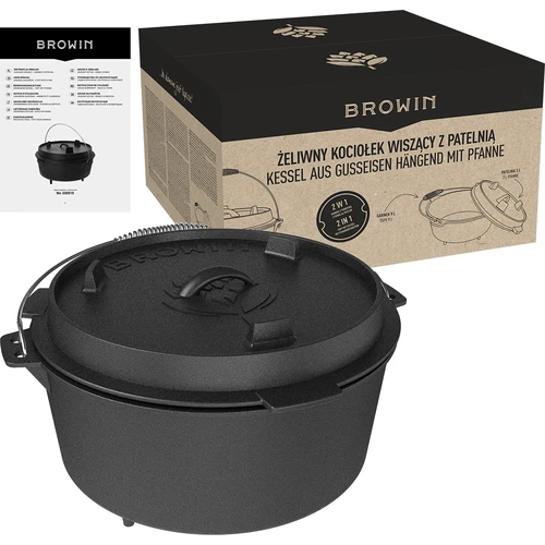 Calderone sospeso in ghisa con coperchio‑padella - 9