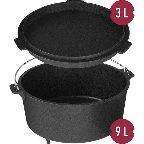 Calderone sospeso in ghisa con coperchio‑padella - 8